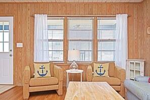 Smart TV, DVD player, table football - Enjoy ocean views at Chelsea House, Oak Island—a spacious 3BR retreat for 10. (Oak Island)