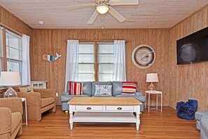 Smart TV, DVD player, table football - Enjoy ocean views at Chelsea House, Oak Island—a spacious 3BR retreat for 10. (Oak Island)