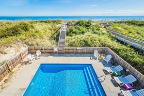 Pool - Sunrise Surprise - Nags Head MP 16, Oceanfront, Ocean View, Saltwater Pool, Hot Tub, Pool Table (Nags Head)