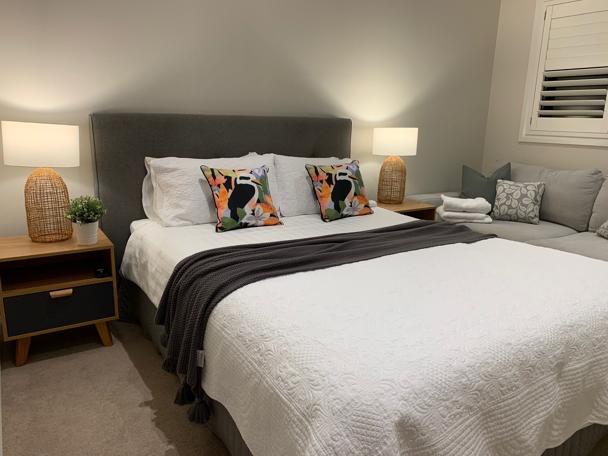Second room with lounge and desk for those working from home