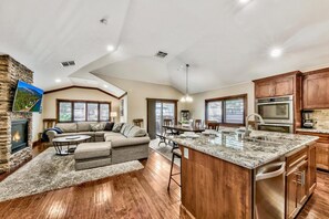 Smart TV, fireplace, video game console