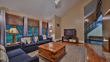 Smart TV, chimenea, videojuegos y libros