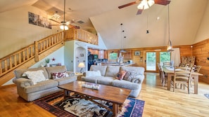 Smart TV, fireplace, DVD player, books