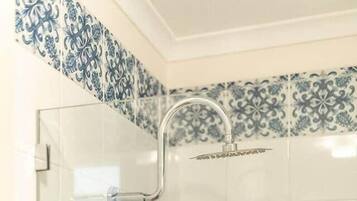 Shower, eco-friendly toiletries, hair dryer, soap