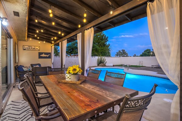 Outdoor pool, a heated pool