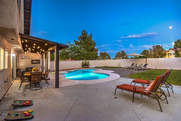 Outdoor pool, a heated pool