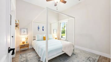 4 bedrooms, iron/ironing board, travel cot, WiFi