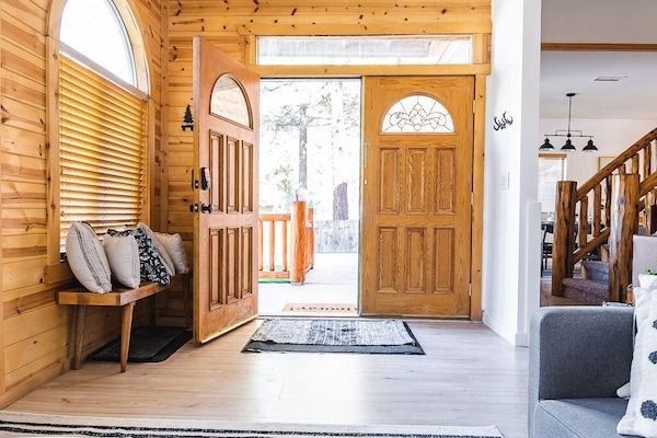 Smart TV, fireplace, video games, music library