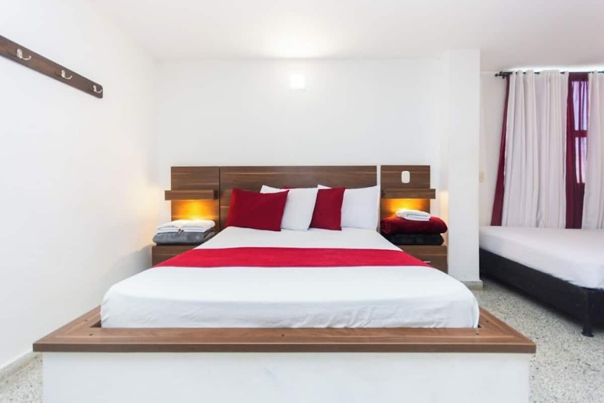 Egyptian cotton sheets, premium bedding, desk, laptop workspace