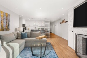 TV, fireplace, DVD player