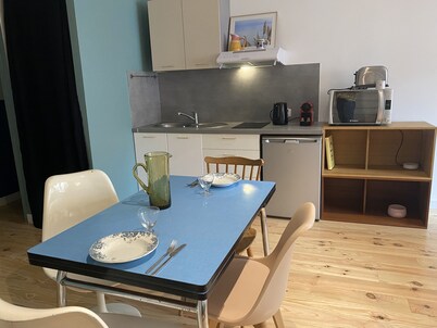 Ecolodge building with 4 two-room apartments for 14 people