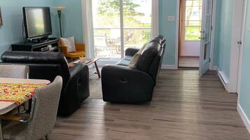 Smart TV, fireplace, DVD player