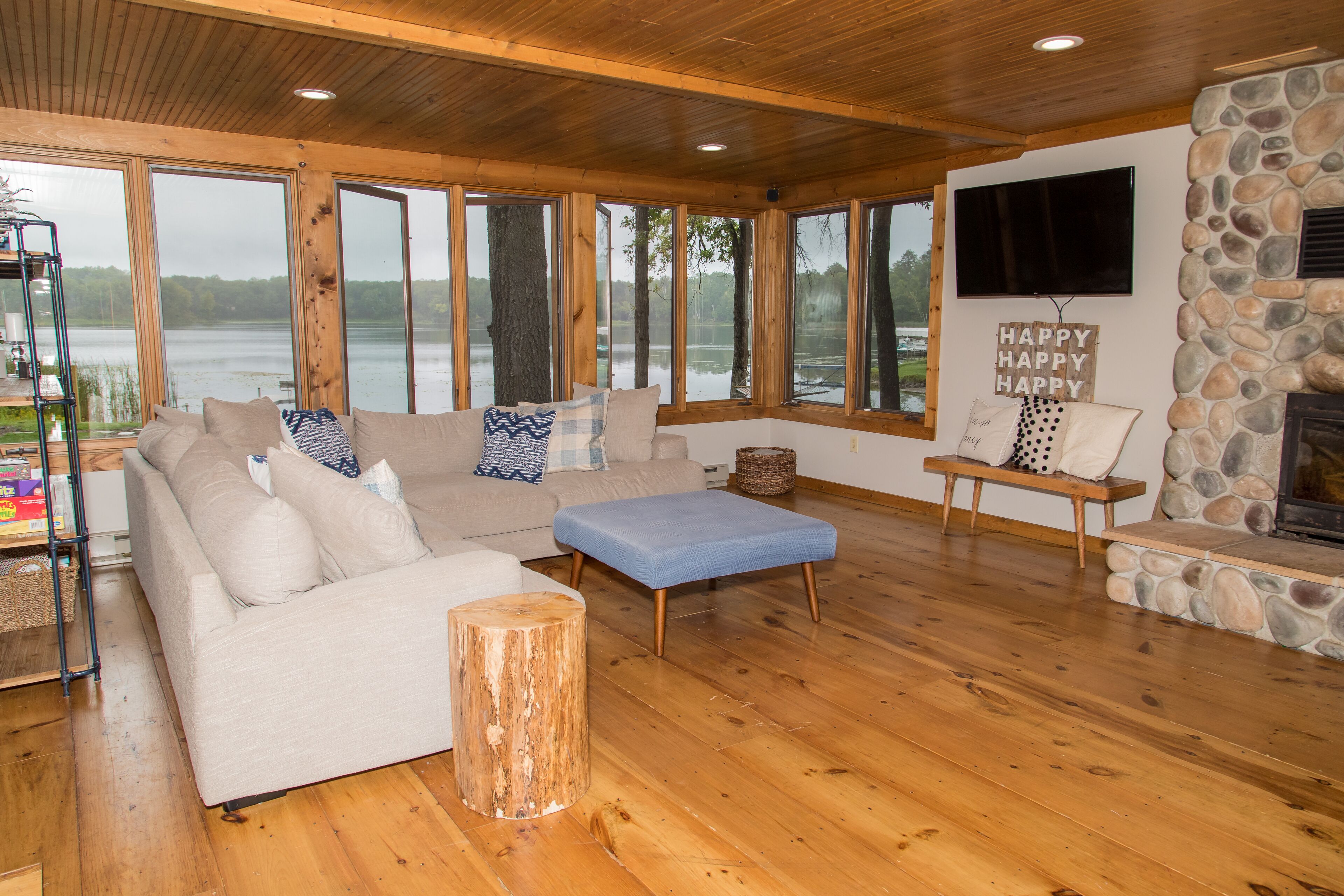 スマートテレビ、暖炉、DVD プレーヤー、書庫