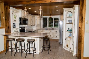 Fridge, microwave, oven, stovetop - Private Beach, Beautiful Lake Home, Fishing, Recreation - Everything You Need! (Crosslake)