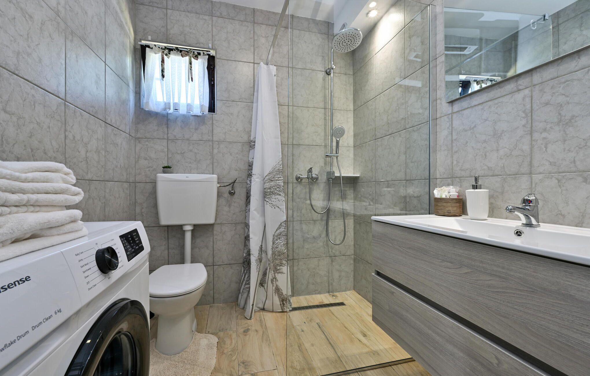 Shower, hair dryer