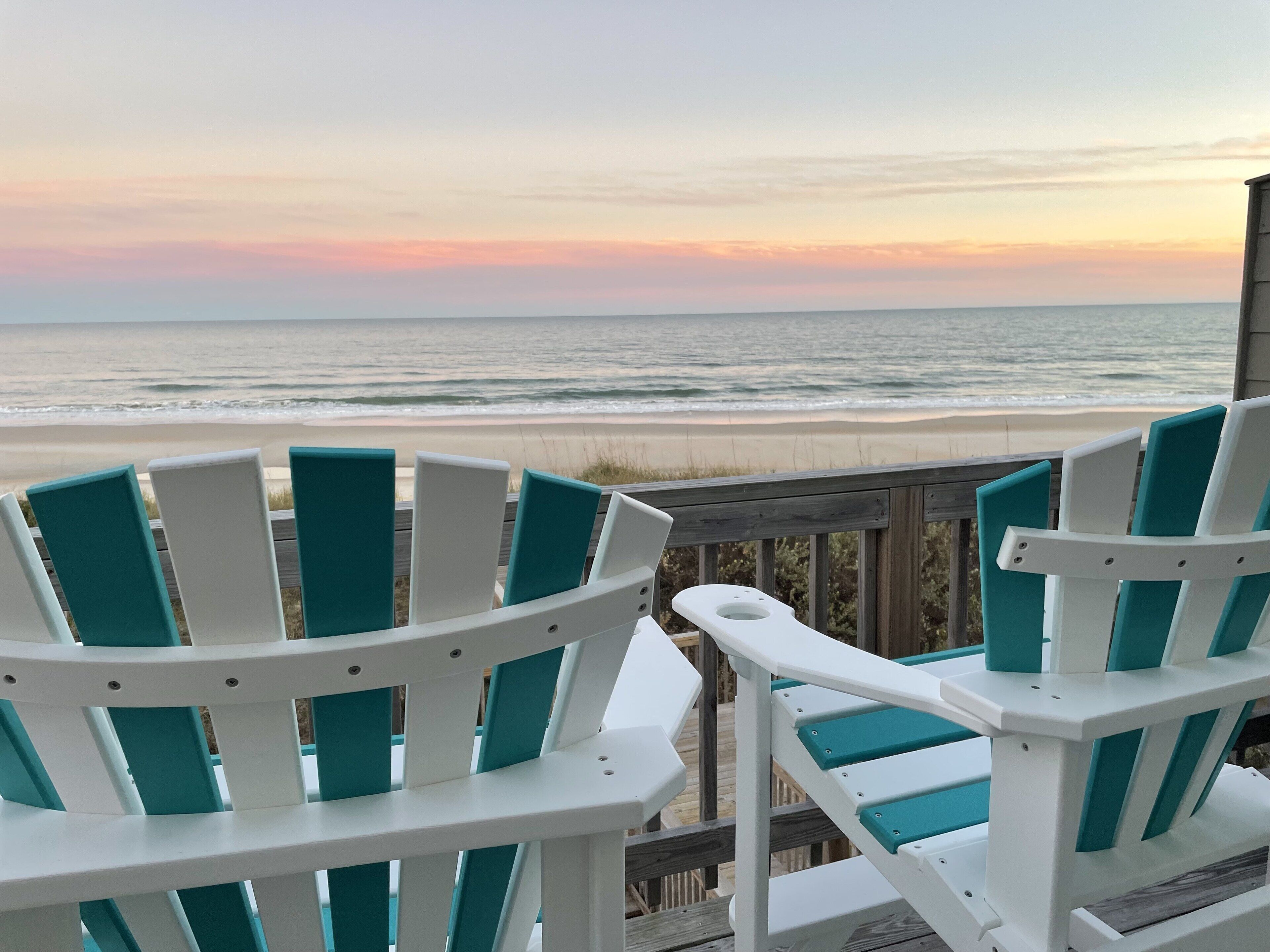 OCEANFRONT and sweeping views of the Atlantic. Steps to the beach.