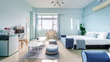 Quadruple Room, 2 Double Beds, Ocean View | Desk, free WiFi, bed sheets