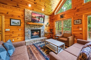 Smart TV, fireplace, video games, foosball