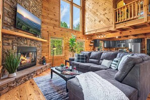 Smart TV, fireplace, video games, table football