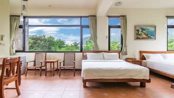 Quadruple Room, 2 Double Beds, Balcony, Mountain View | Desk, laptop workspace, free WiFi, bed sheets