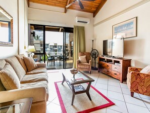 Condo, Multiple Beds (#8-402 - No Pets) | Living area | 40-inch flat-screen TV with cable channels, TV - Kamaole Sands by Maui Rental Group (Kihei)
