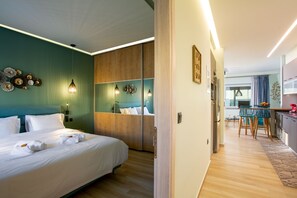 1 makuuhuone, silitysrauta/-lauta, vauvan matkasänky, ilmainen Wi-Fi