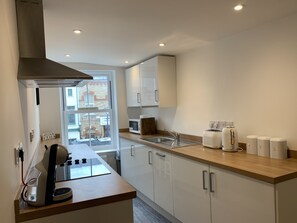 Apartment | Eigene Küche | Kühlschrank, Mikrowelle, Ofen, Herdplatte