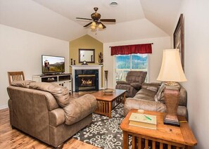 Condo, Multiple Beds, Mountain View (#651 - No Pets) | Living area | 40-inch TV with cable channels, fireplace