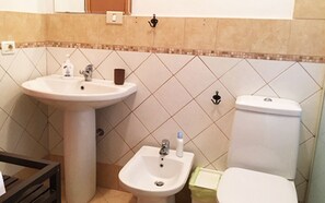 Dusche, Haartrockner, Bidet, Handtücher