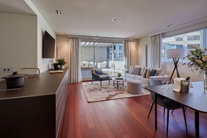 Apartamento, 1 quarto, terraço | Roupas de cama de algodão egípcio, roupas de cama premium