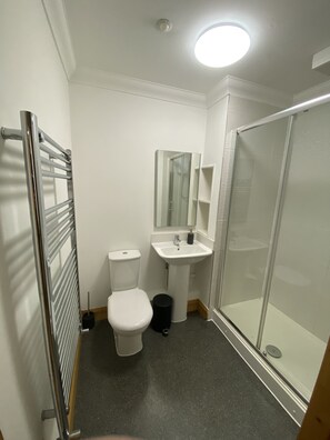 Shower, hair dryer, towels - Stylish 1 bedroom apartment in Norwich city centre (Norwich)
