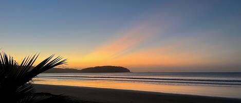 On the beach, beach towels