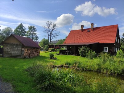 Stylish wooden house in Bohemian Switzerland and the Lusatian Mountains for 10 people