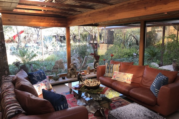 Breathtaking living room to take in the cactus garden and birds