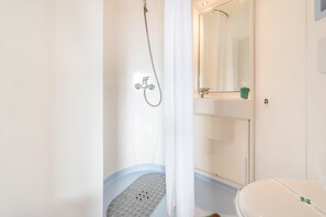 Shower, hair dryer, towels - Studio Apartment Olivo Casa Demonti with Mountain View, Pool, Terrace & Wi-Fi (Tignale)
