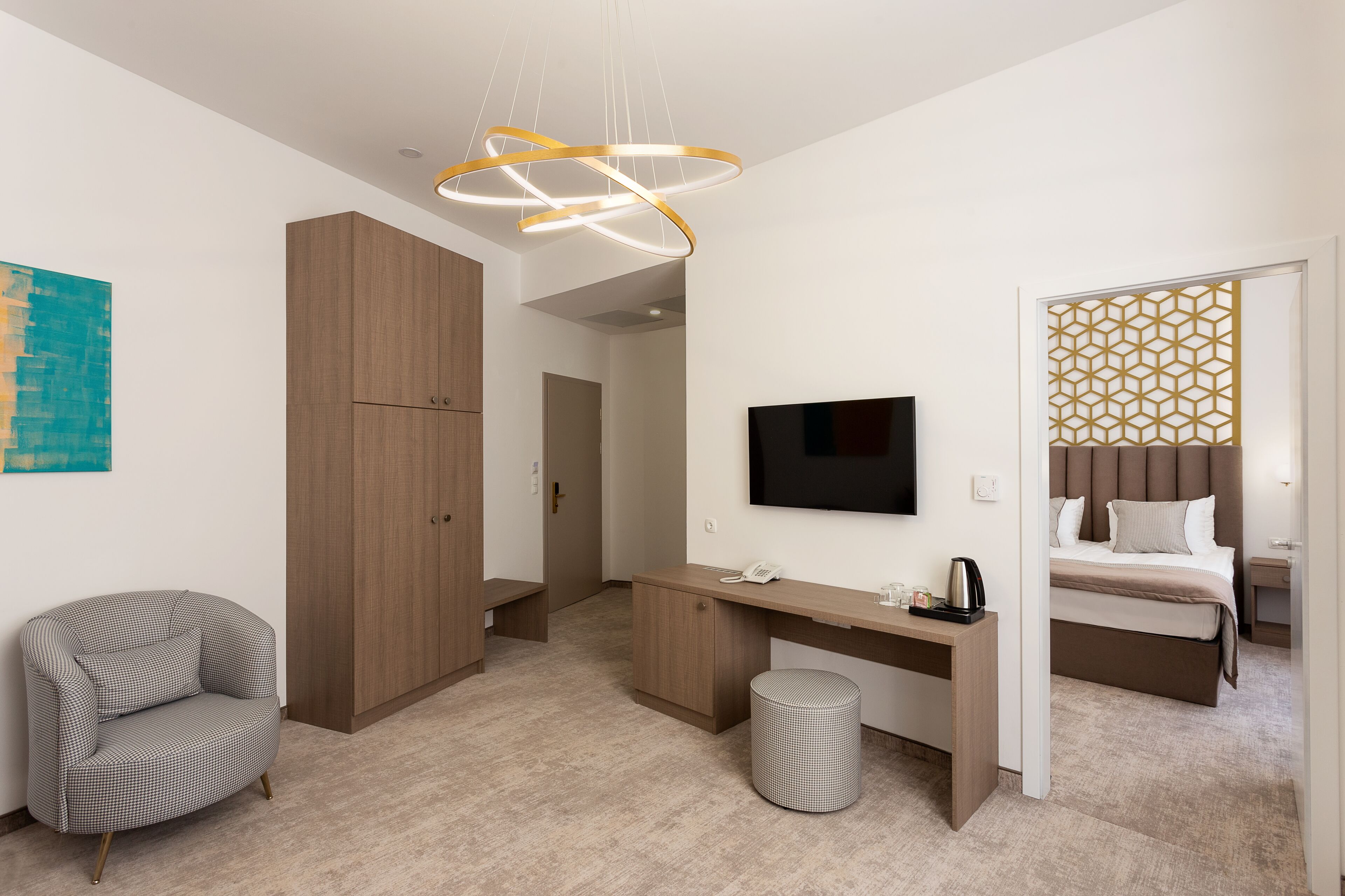 junior suite | minibar, in-room safe, desk, laptop workspace