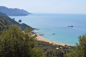 Beach nearby, sun loungers