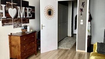 Televisión, reproductor de DVD, libros y estéreo