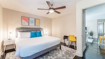 2 bedrooms, iron/ironing board, WiFi, bed sheets