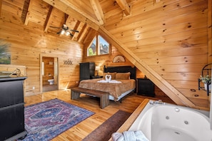 Premium Cabin, 3 Bedrooms, Hot Tub, Mountain View | Blackout drapes, iron/ironing board, free WiFi, bed sheets