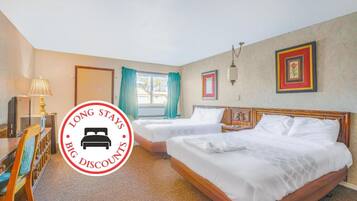 Desk, free WiFi, bed sheets