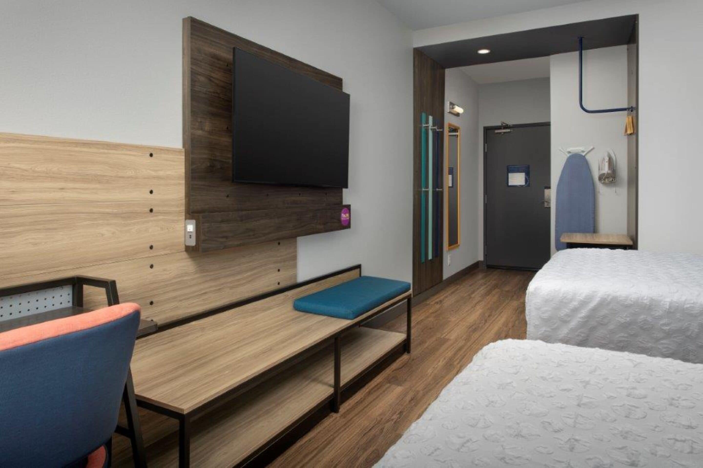 room, 2 queen beds | desk, laptop workspace, blackout curtains, iron/ironing board