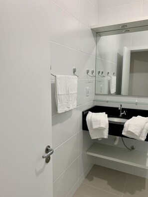 Towels, soap, shampoo, toilet paper