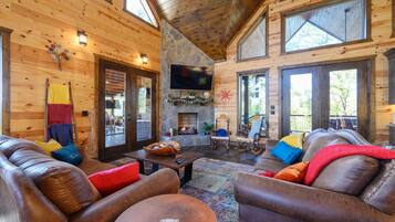 Smart TV, fireplace, video games, ping pong