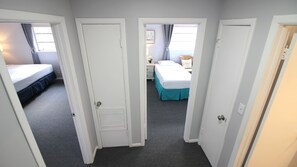 2 bedrooms, desk, iron/ironing board, travel cot