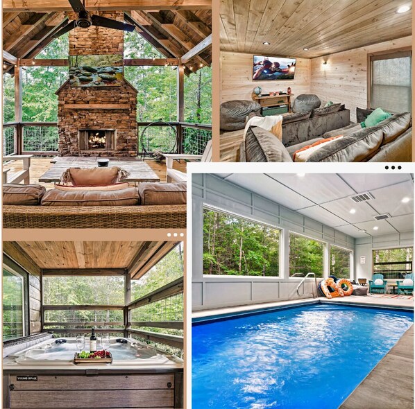 Indoor pool, outdoor pool - Fire Place/Heated Pool/Hot Tub/Lux Cabin w/Theatre Rm/Game Rm/5 miles to Prkwy (Sevierville)