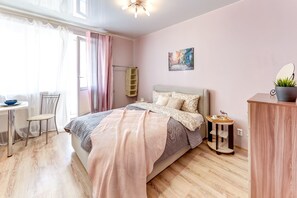 Apartment | 1 Schlafzimmer, schallisolierte Zimmer, Bügeleisen/Bügelbrett