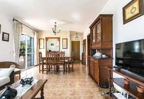 TV, lareira, DVD player, aparelho de som