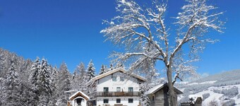 BnB Lettnerhof – Terrace Family Suite. Surrounded by Nature, South-Facing Terrace, Mountain Views, Wi-Fi.