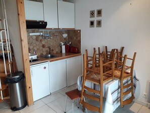 Fridge, microwave - Apartment for 4 near slopes, balcony with view (Arette)